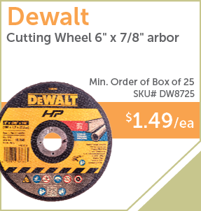 PaulB Wholesale - DW8725 - Dewalt Cutting Wheel 6