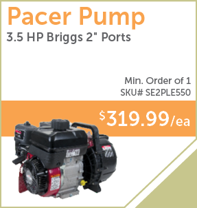 PaulB Wholesale - SE2PLE550 - Pacer Pump 3.5HP Briggs with 2in Ports - Min Order of 1 - $319.99/ea
